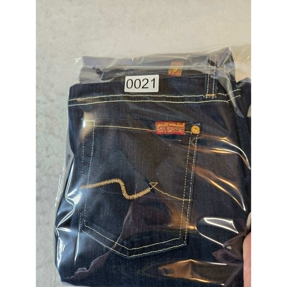 7 For All Mankind Kimmie Straight Leg Jeans Dark Indigo Blue Stretch Size 30 - Picture 9 of 9